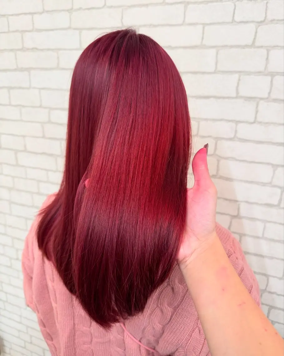 セミロング カラー ヘアカラー r i n k aのヘアスタイル