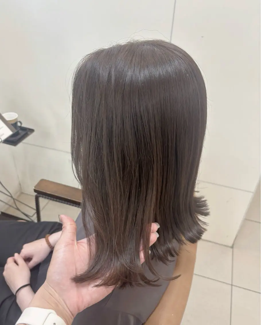 ミディアム カラー 透明感カラー グレージュ カット ヘアカラー トリートメント 頭皮×髪質改善 透明感カラー💎中村のヘアスタイル