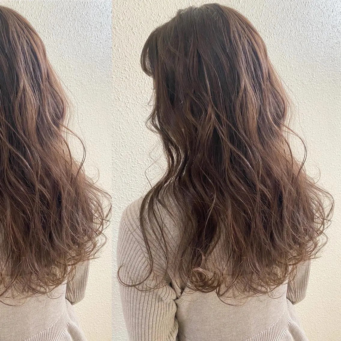 ロング カラー ベージュカラー ラベンダーカラー ラベンダーベージュ カット ヘアカラー トリートメント ツキノキ ミナのヘアスタイル