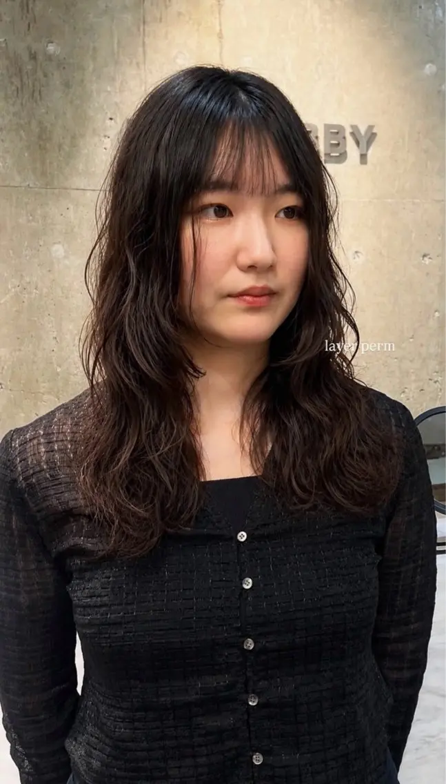 ロング パーマ パーマ 坂本 かやのヘアスタイル