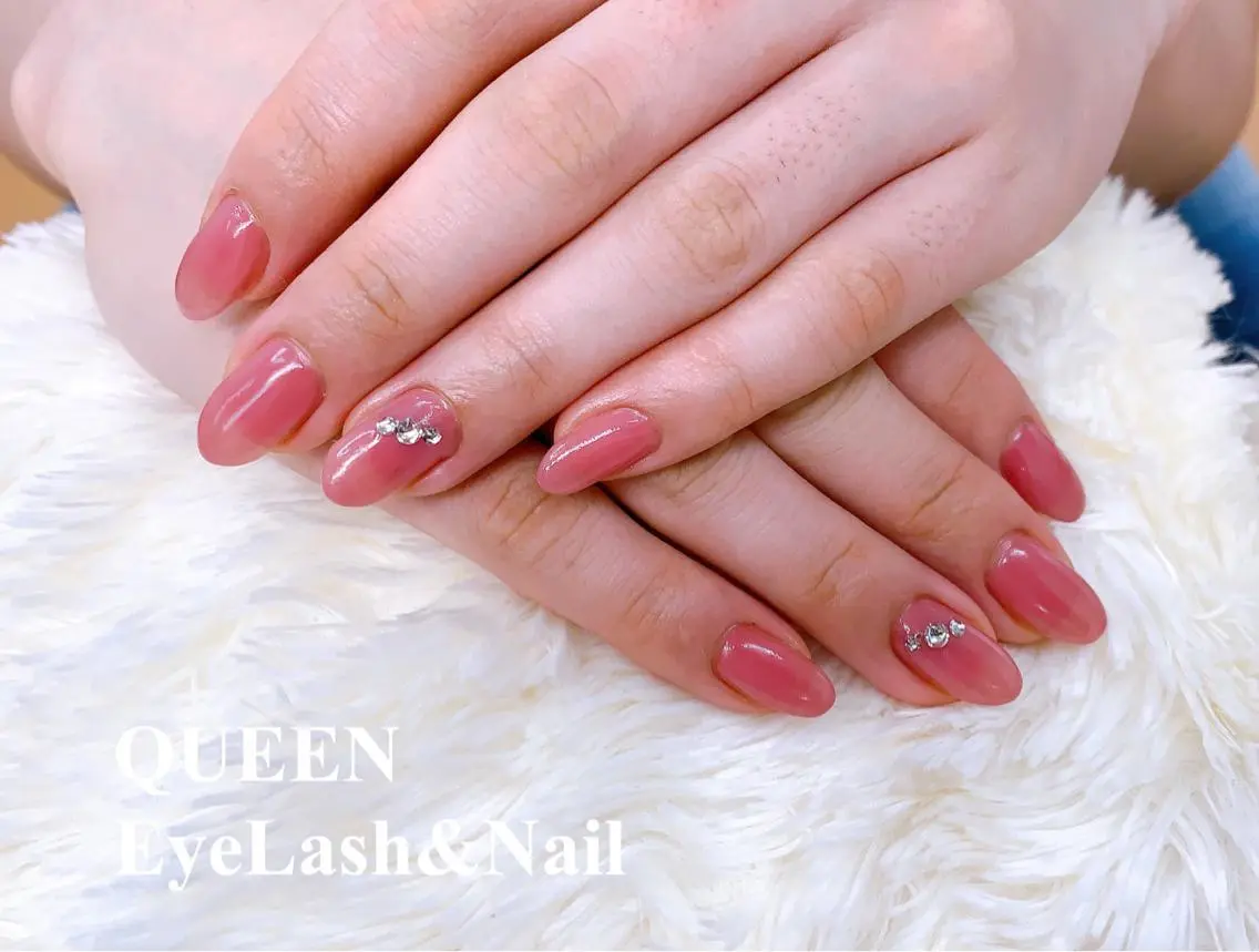 ミディアム カラー ピンクカラー Bloom Nailのネイルデザイン