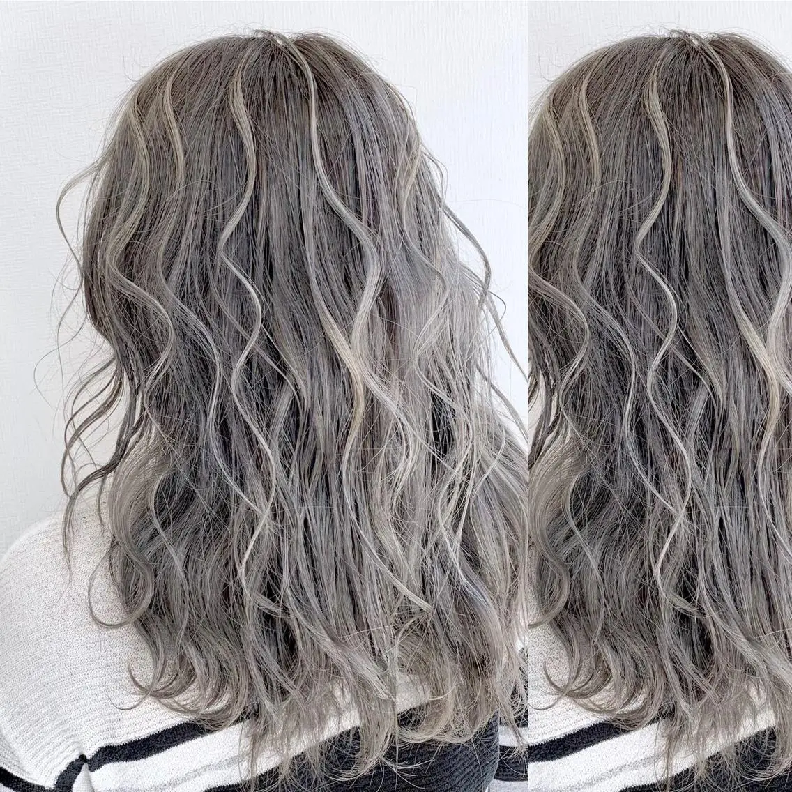 ミディアム カラー JuNブリーチに 縮毛矯正するプロのヘアスタイル