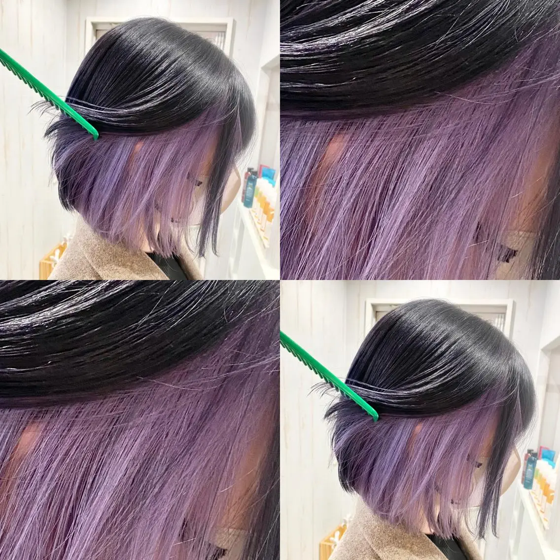 ショート カラー ラベンダーカラー ハイトーン💫 エクステ💫maiのヘアスタイル