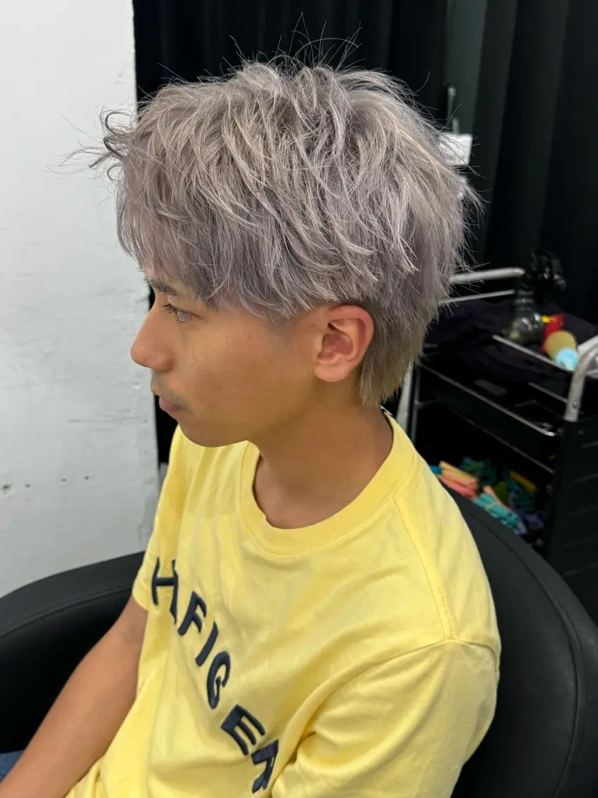 ショート カラー メンズ カット ヘアカラー トリートメント ヘアセット Pia/KIRIA /福岡美容室のヘアスタイル