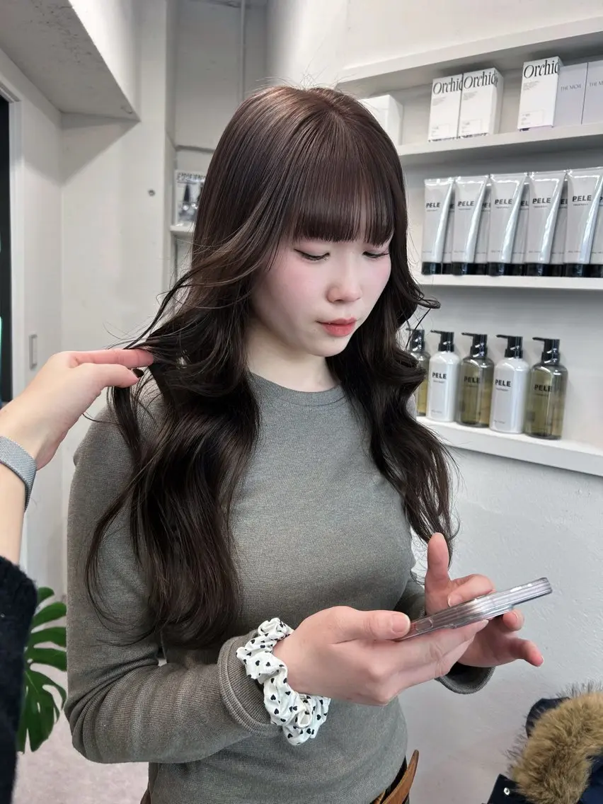 ロング カラー ベージュカラー ブラウンカラー ミルクティーベージュ ヘアカラー トリートメント 💍モテる艶髪 透明感カラー💖のヘアスタイル