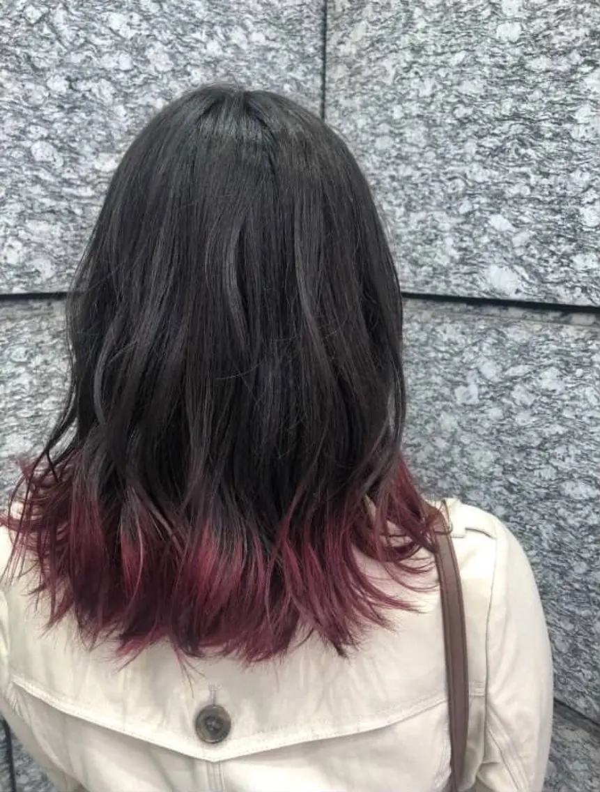ミディアム カラー ヘアカラー 常世田 恵のヘアスタイル