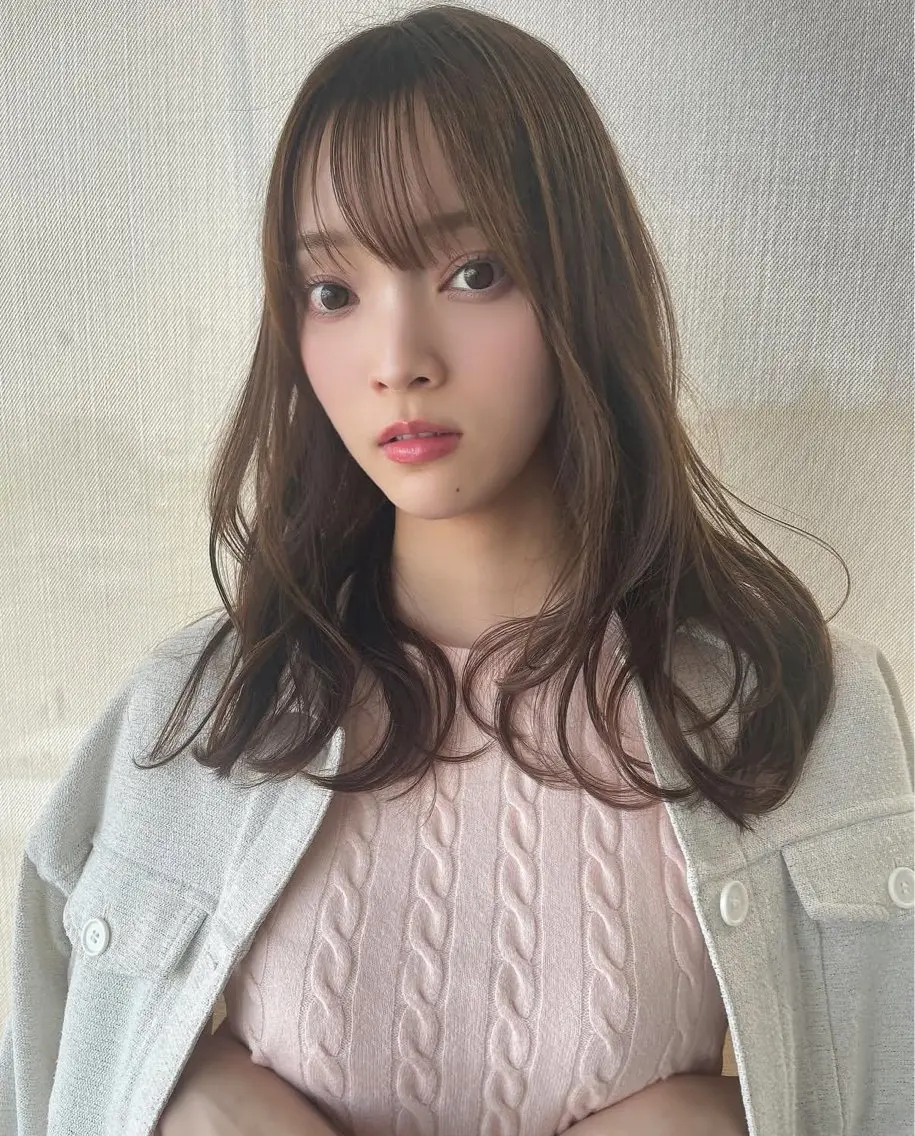 セミロング カラー 顔まわりレイヤー 韓国風ヘア レイヤーカット カット ヘアカラー トリートメント 河合秀明/ショート /ボブ/レイヤーのヘアスタイル
