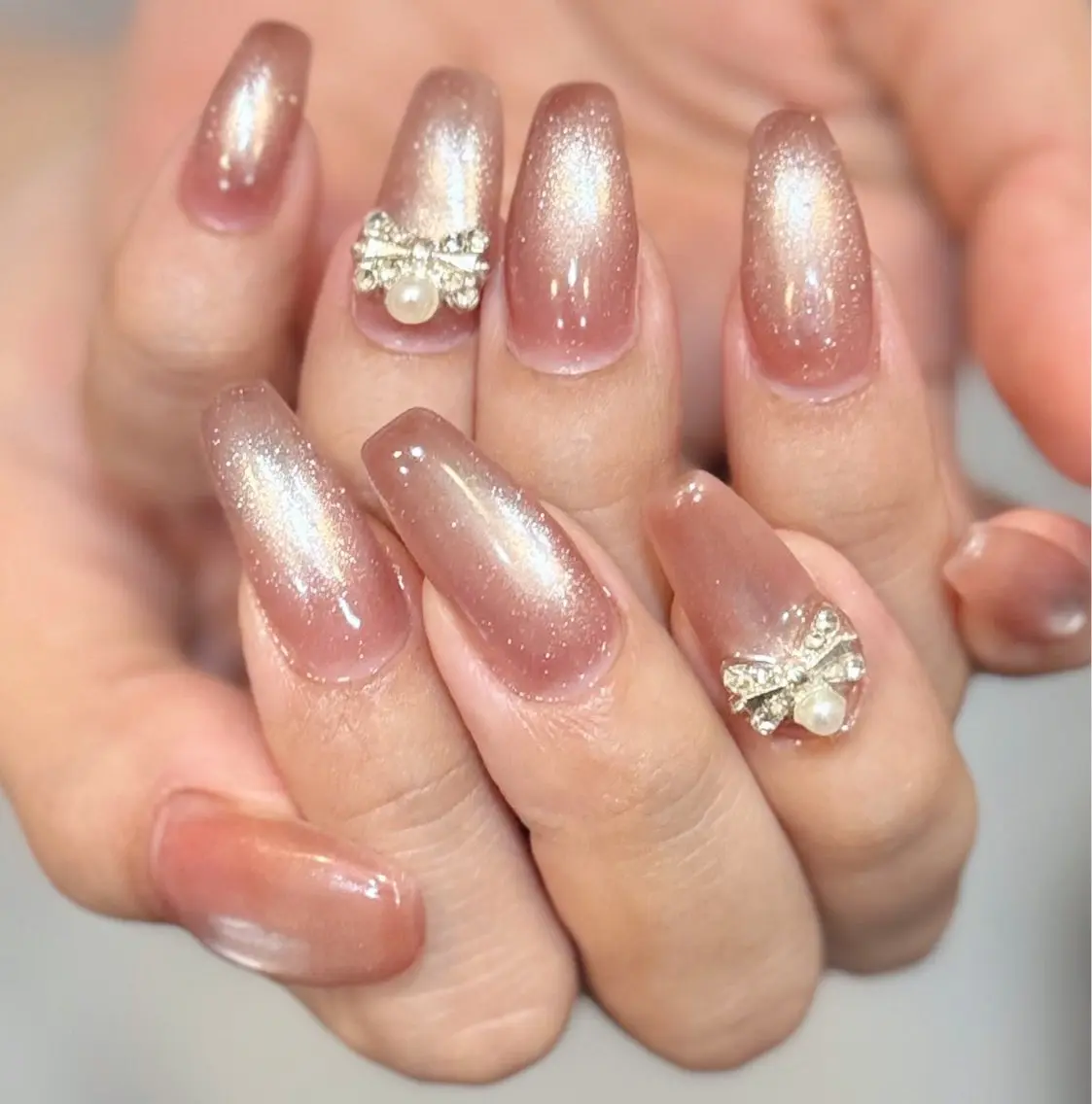 ネイル ジェルネイル マグネットネイル メンズネイル リボン ハンドネイル MIMnail メンズネイリストのネイルデザイン