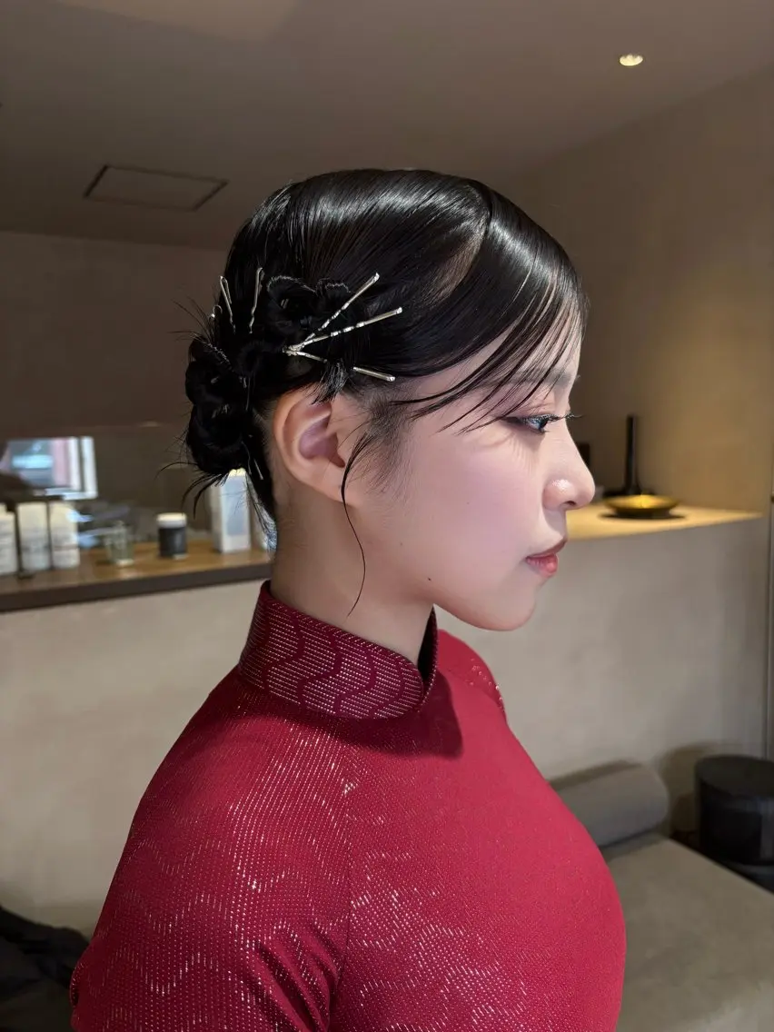ヘアアレンジ ヘアセット ボブ/ヘアセット 結婚式卒業式アレンジのヘアスタイル