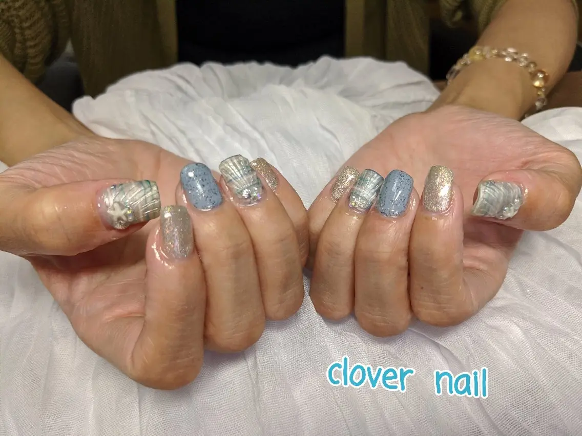 ネイル 夏ネイル ハンドネイル clover nailのネイルデザイン