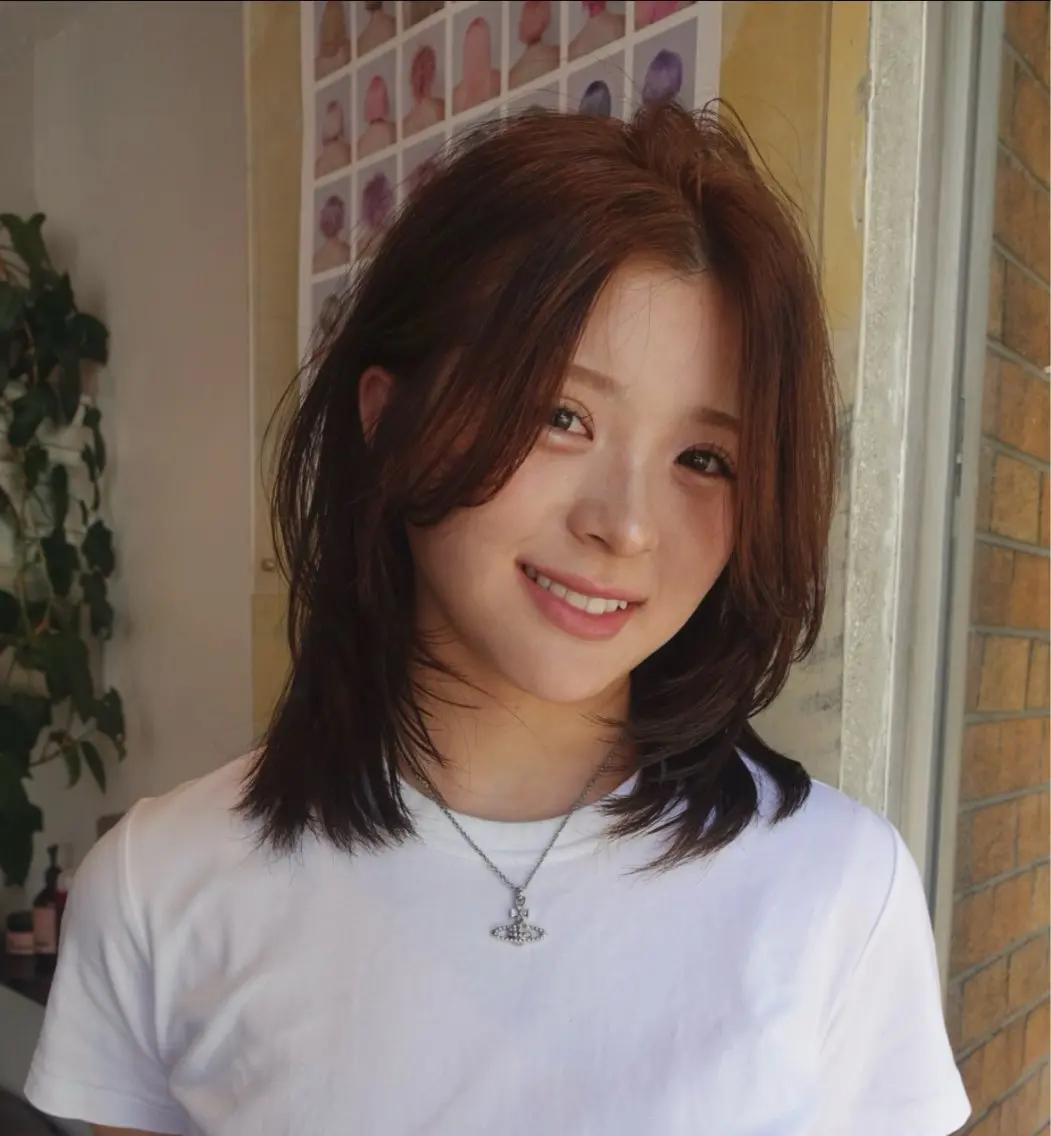 ミディアム カラー ヘアカラー トリートメント 池田 早希のヘアスタイル