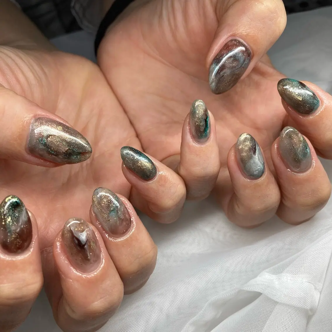 ネイル 長さ出し ニュアンスネイル ワンカラーネイル ハンドネイル Gracias. rieのネイルデザイン