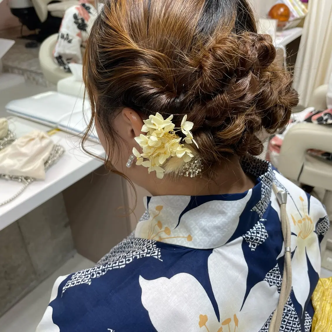 セミロング ヘアアレンジ 着付け 坂本 沙也加のヘアスタイル