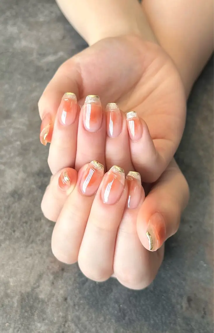 ネイル チークネイル フラワーネイル ジェルネイル 大理石ネイル(マーブル) ニュアンスネイル nail salon amanoのネイルデザイン