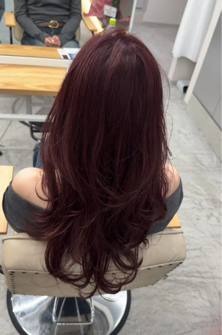 ロング ピンクラベンダー ヘアカラー トリートメント 飯星/池袋/透明感 カラー/縮毛矯正特化のヘアスタイル