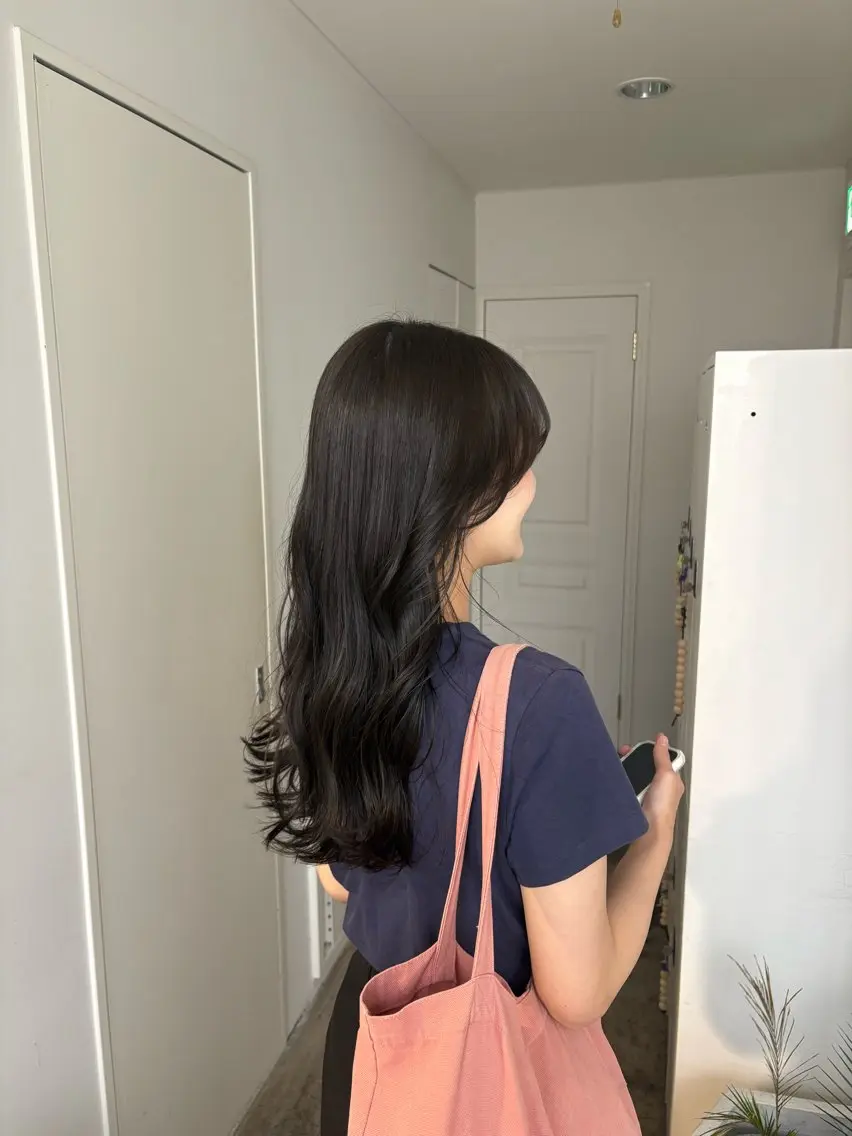 ロング カラー グレージュ オレンジ カット ヘアカラー レイヤー/髪質改善/ 吉野 妃香のヘアスタイル