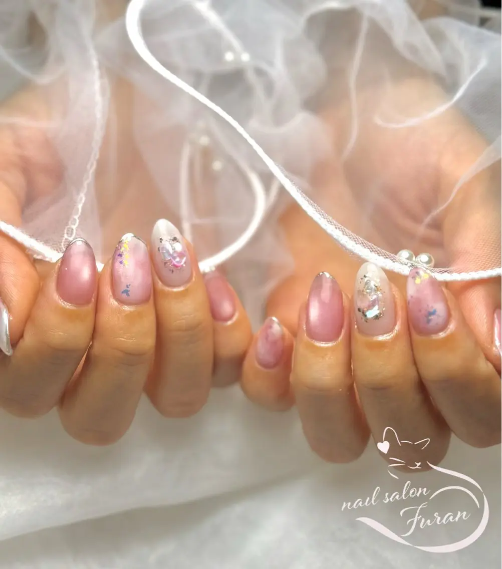ネイル マグネットネイル ピンク ハンドネイル Nail salon Furanのネイルデザイン