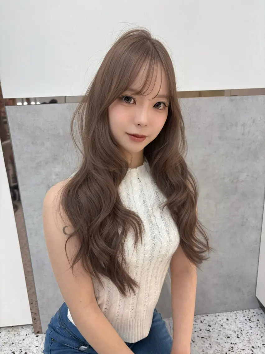 ロング カラー カット ヘアカラー yui🎀ブリーチな しダブルカラー/博多のヘアスタイル