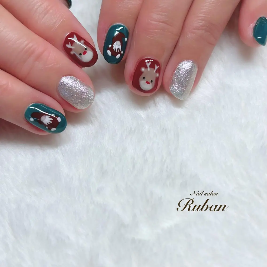 ネイル 冬ネイル クリスマス Nail salon Rubanのネイルデザイン