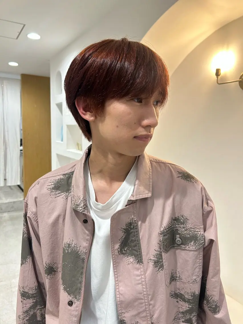 カラー オレンジ 中西 麻のヘアスタイル