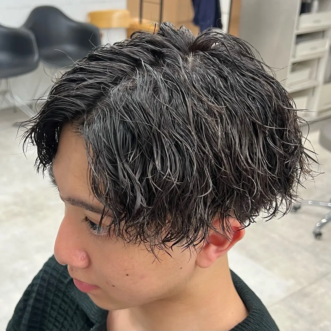 ショート パーマ メンズ カット パーマ メンズパーマ/波巻き 新潟/万代/夏芽🎀のヘアスタイル