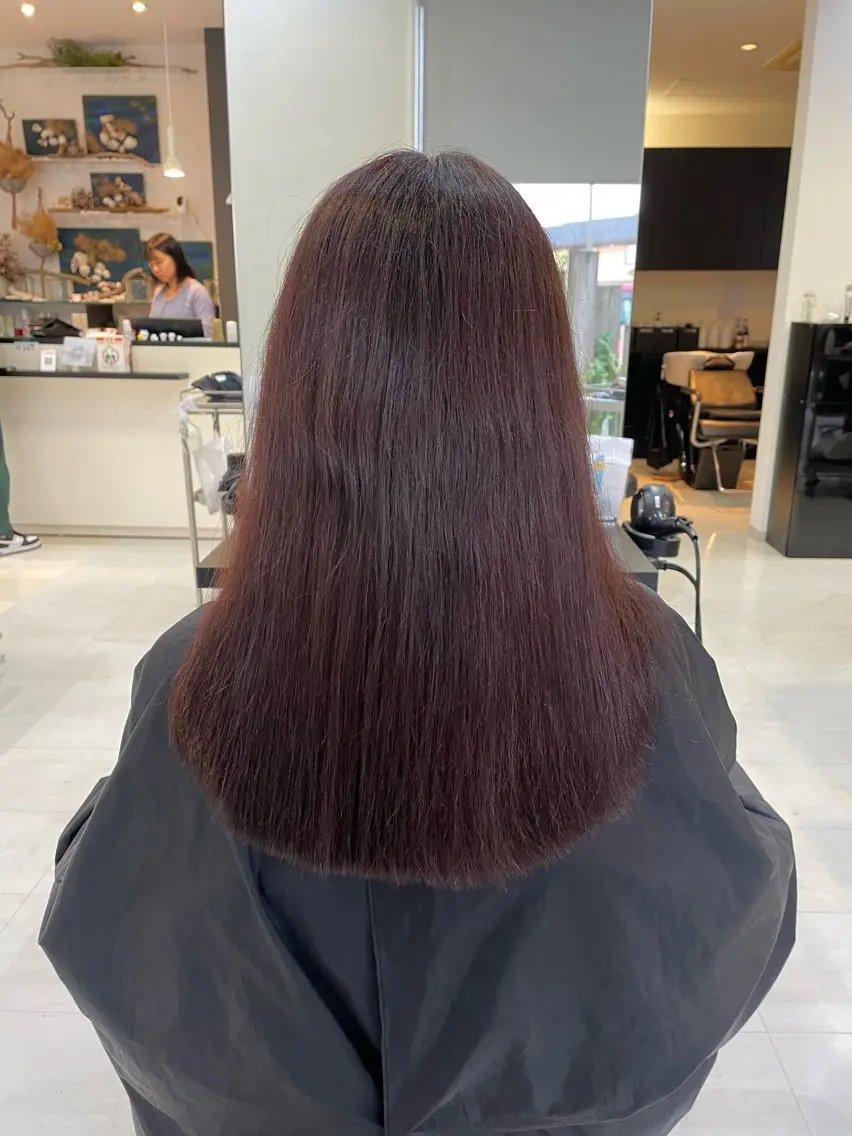 カラー ブラウンカラー ピンクカラー 脇 麻紘のヘアスタイル