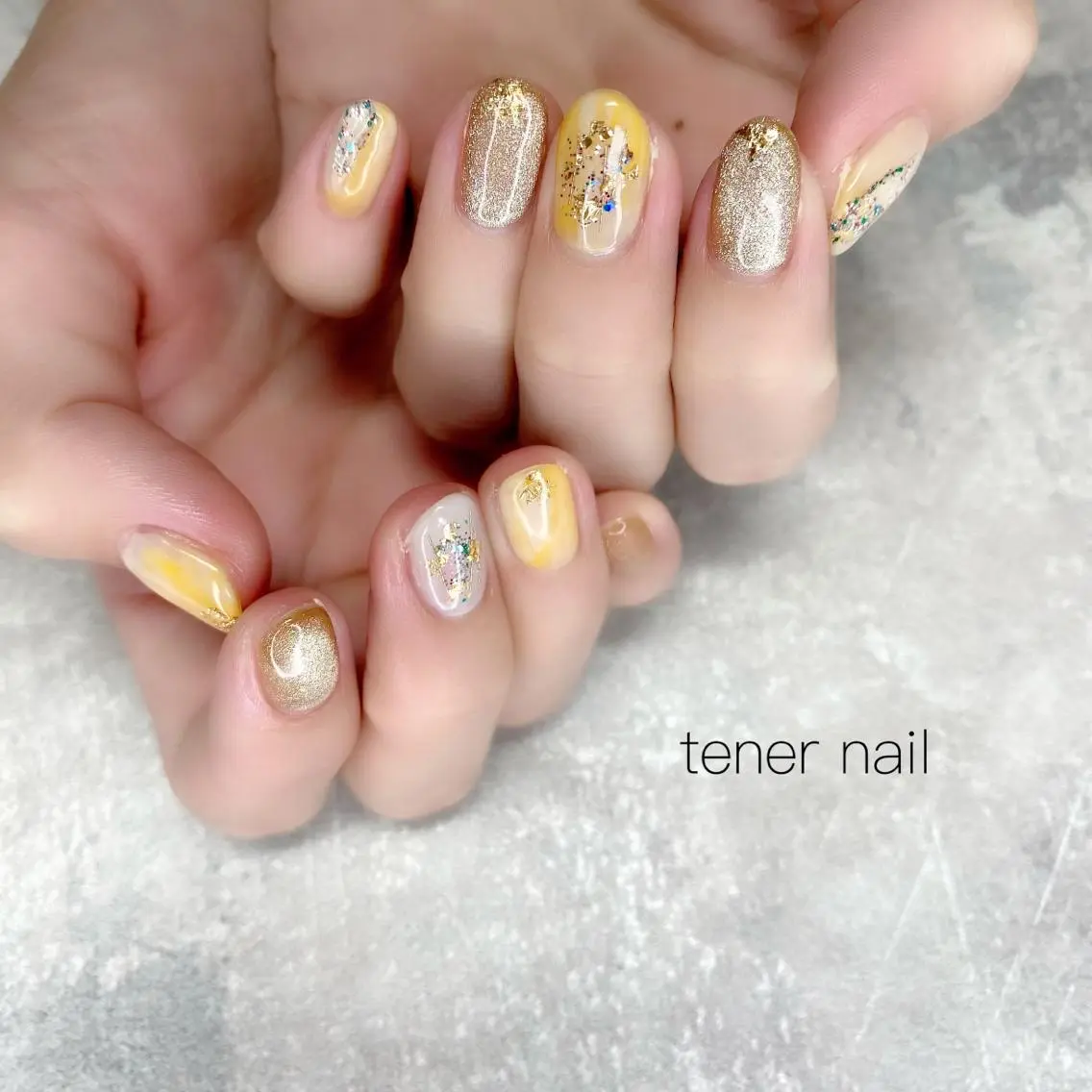 ネイル 黄色 テネルネイル tener nailのネイルデザイン