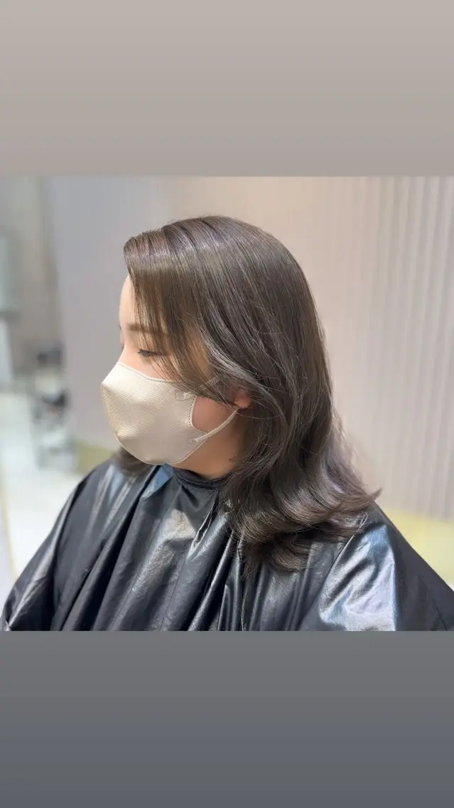 ミディアム カラー ヘアアレンジ カット ヘアカラー トリートメント ヘッドスパ ヘアセット 完全💗マンツーマン marinのヘアスタイル