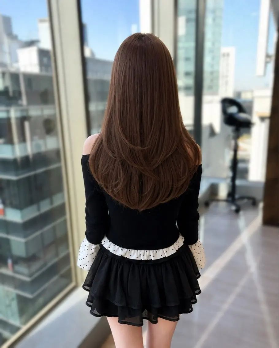 ロング カラー ヘアカラー トリートメント みこ🌙艶カラー/ 透明感ブラウン‪🤎のヘアスタイル