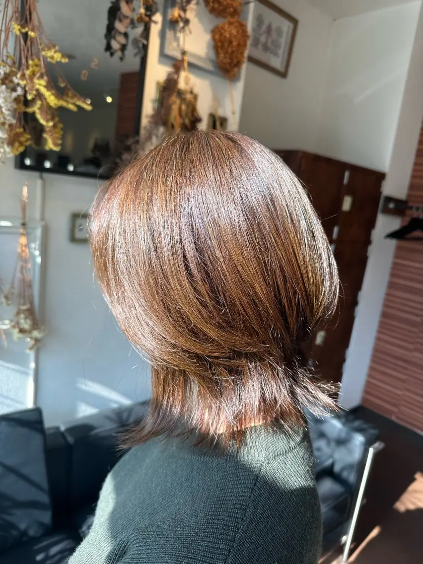 ミディアム カラー カット ヘアカラー 💜推しインナー カラー/菊池柊真💜のヘアスタイル