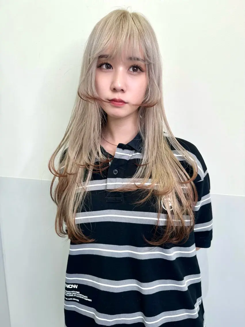 ミディアム カラー カット ヘアカラー トリートメント ブリーチ🧚 ボブ✍️レイヤーのヘアスタイル