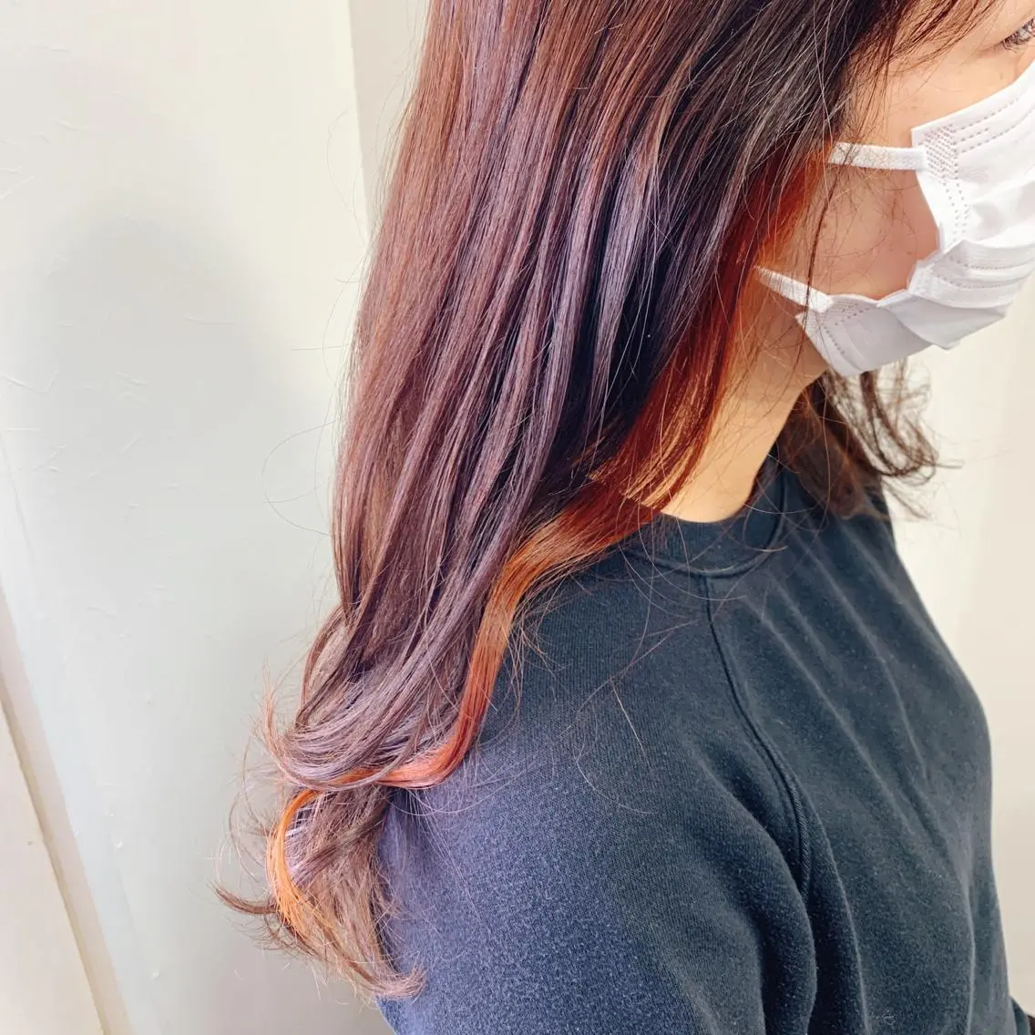 ミディアム カラー インナーカラー 前田 美佑のヘアスタイル