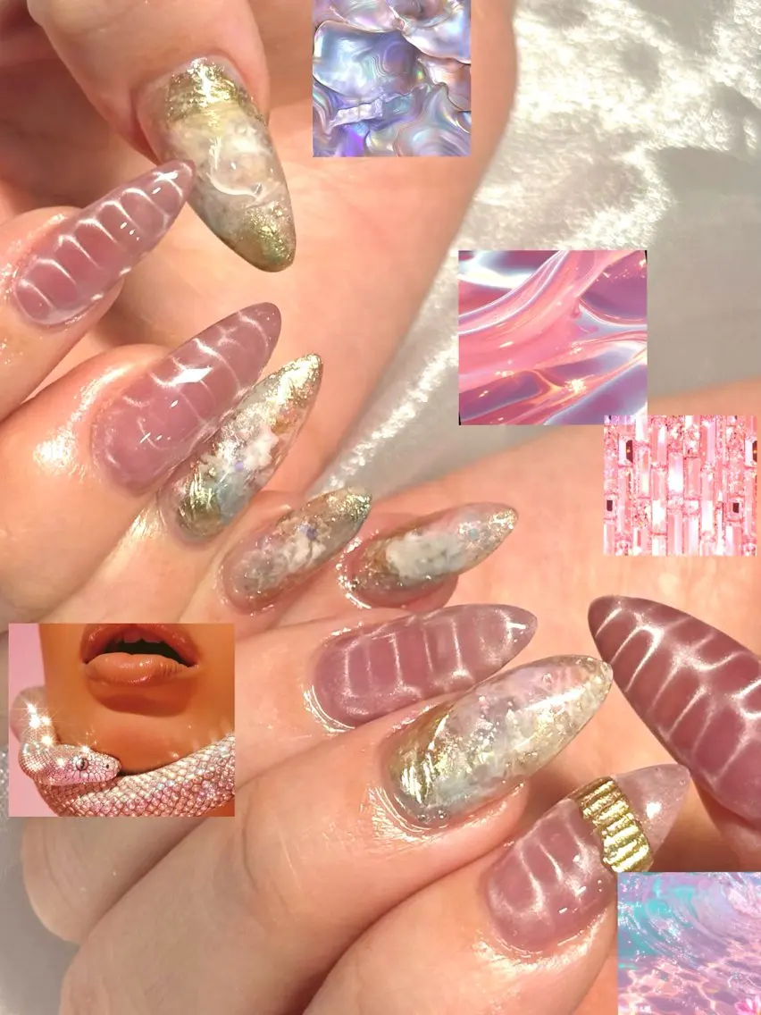ネイル キラキラネイル 水色 マグネットネイル 持ち込み ニュアンスネイル ハンドネイル THE BALM Rosagasのネイルデザイン