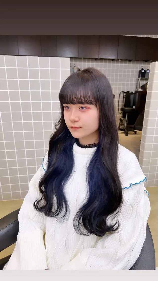 ロング カラー パーマ ヘアアレンジ メンズ 上品＆韓国風 🥀海心🥀のヘアスタイル