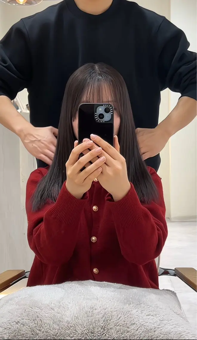 ロング カット ヘアカラー トリートメント 学生人気No1🩶 韓国風/艶髪/輝士のヘアスタイル