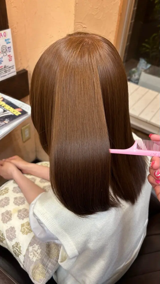 セミロング カラー ヘアカラー トリートメント ブリーチカラー🎀 Himariのヘアスタイル