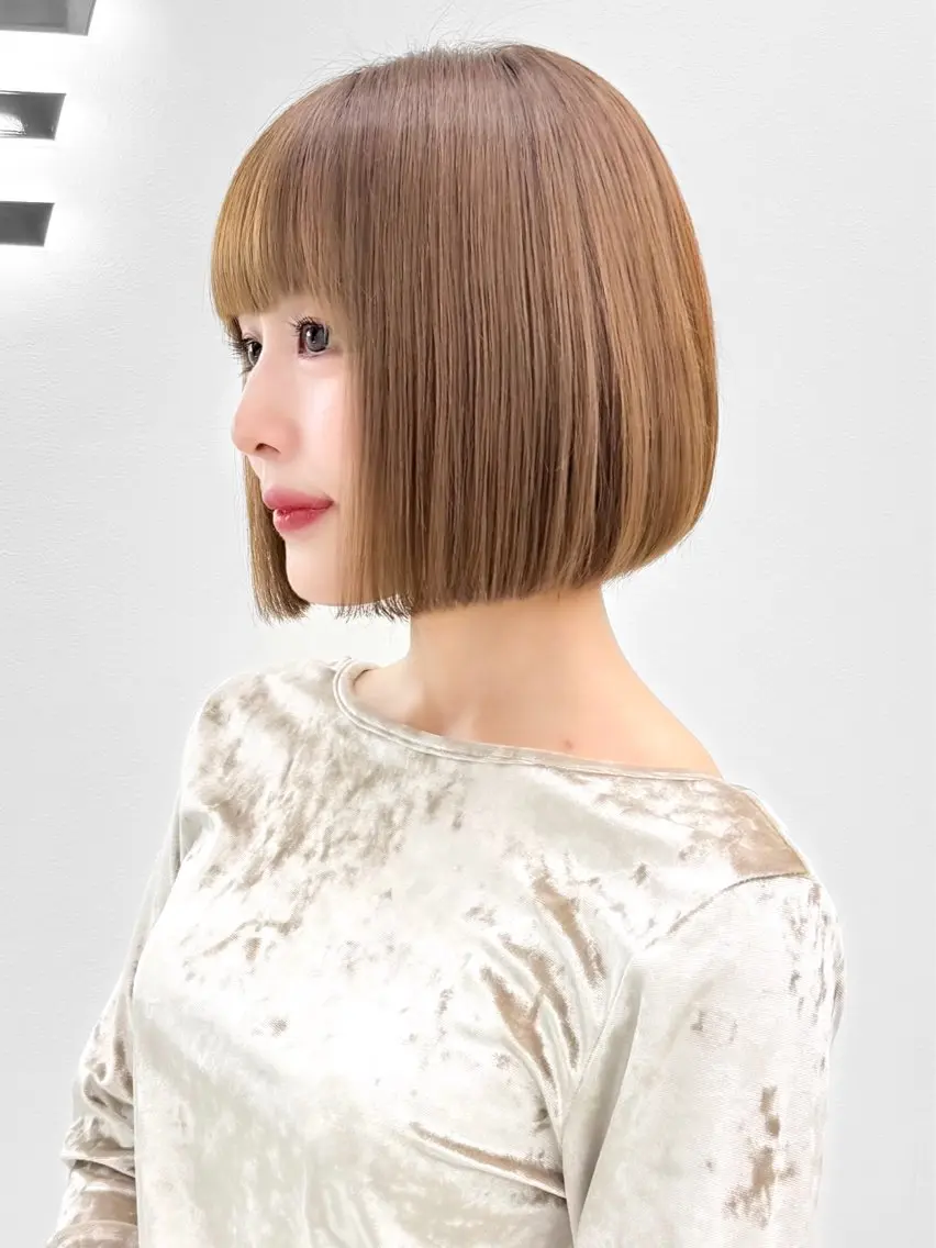 ショート カラー ヘアアレンジ 縮毛矯正🤍 盛れるボブ/ひかりのヘアスタイル