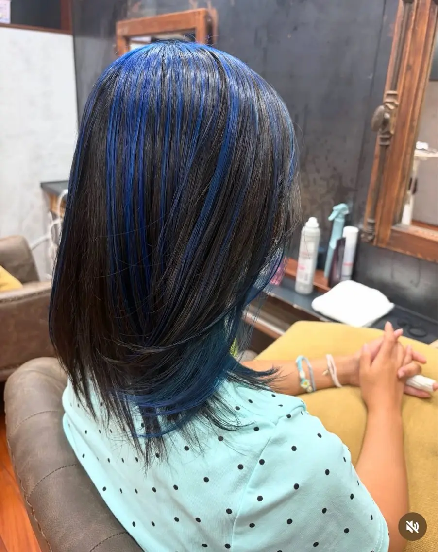 ミディアム カラー ヘアアレンジ バレイヤージュ レイヤーカット 烏山 達也のヘアスタイル
