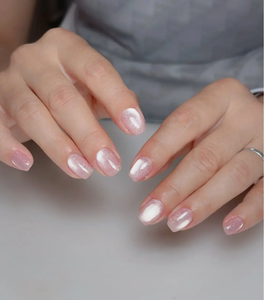 ネイル オーロラネイル 長さ出し フットネイル 韓国ネイル ラメ(グリッター) 👍thumbs up nail👍のネイルデザイン