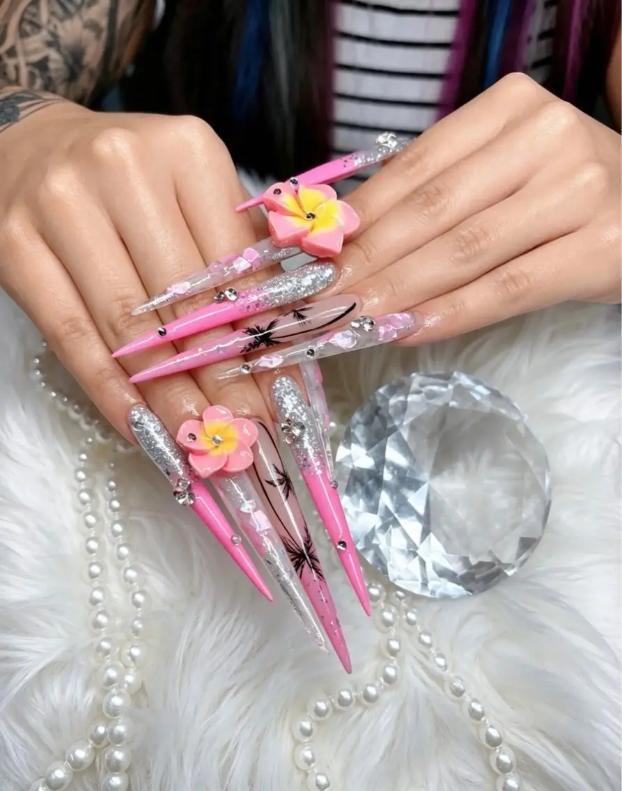 ネイル アートネイル オーロラネイル チークネイル 長さ出し フットネイル Chan nailsのネイルデザイン