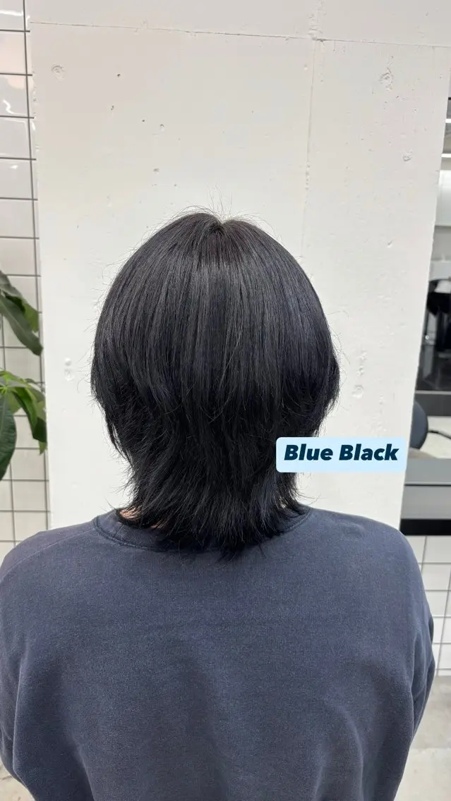 カラー メンズ 黒髪 ブルーカラー ブルーブラック 透明感カラー 🌼あいり🌼 JILLSTUDIOのヘアスタイル