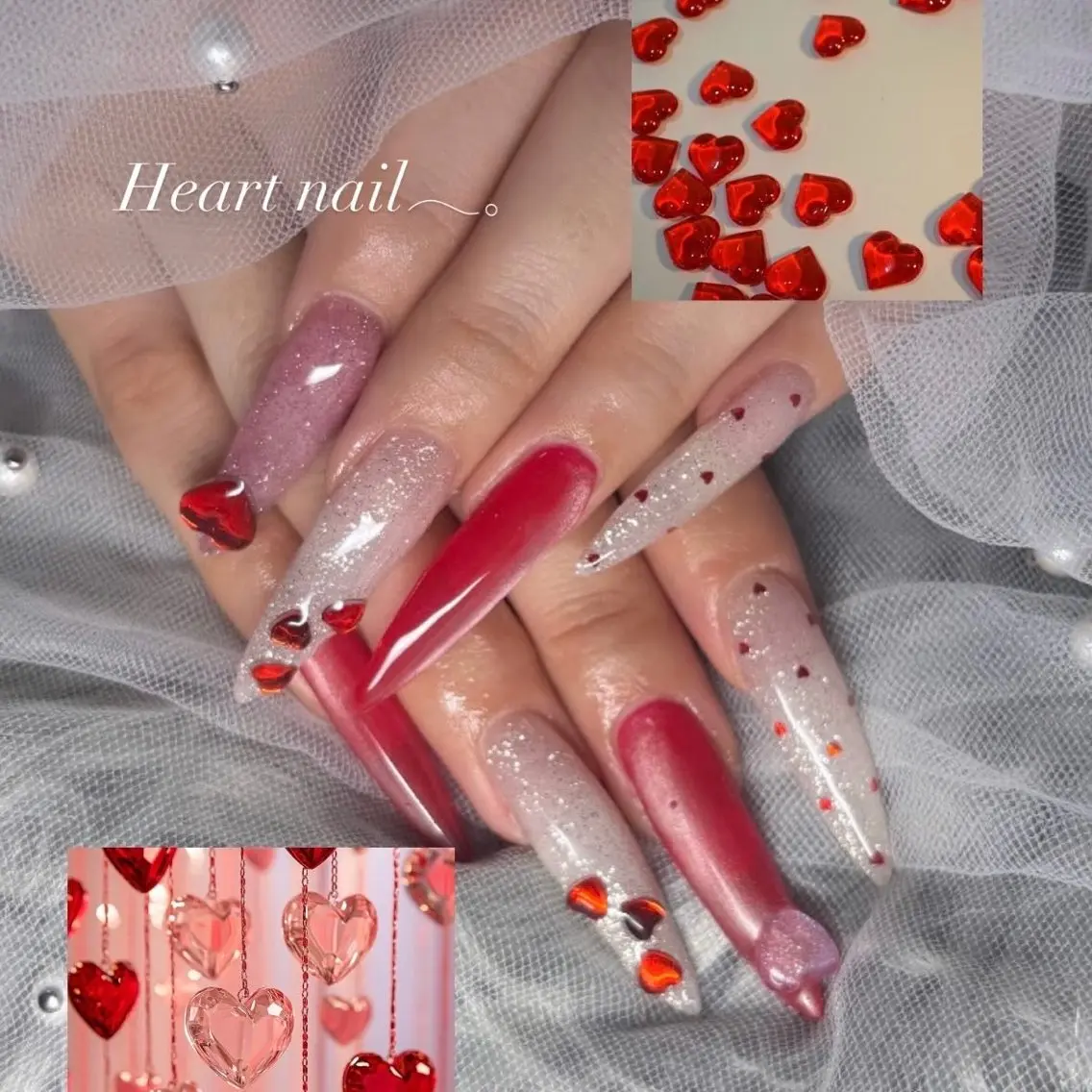 ネイル ハート ハンドネイル JFYnail ゆいのネイルデザイン