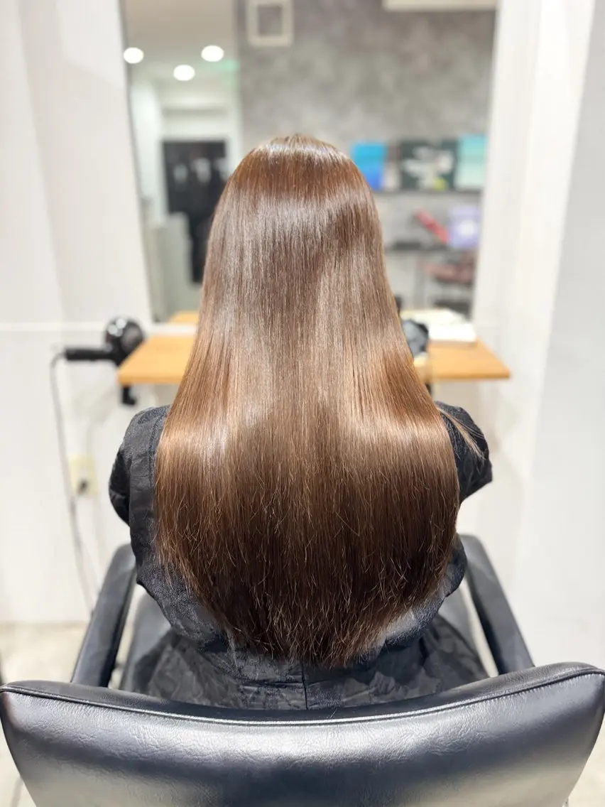 ロング ヘアカラー ツヤツヤ縮毛矯正 /美髪カラー 小山のヘアスタイル