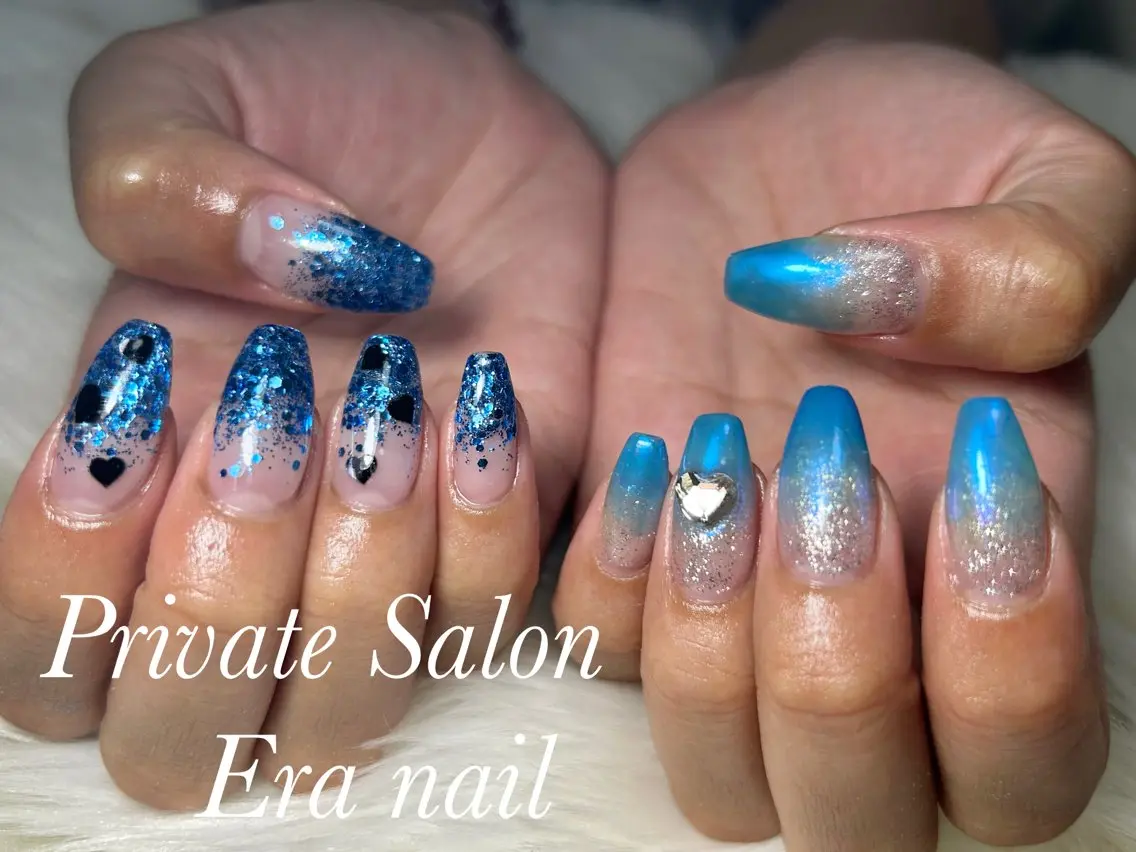 ネイル ブルー ハンドネイル Era nailのネイルデザイン