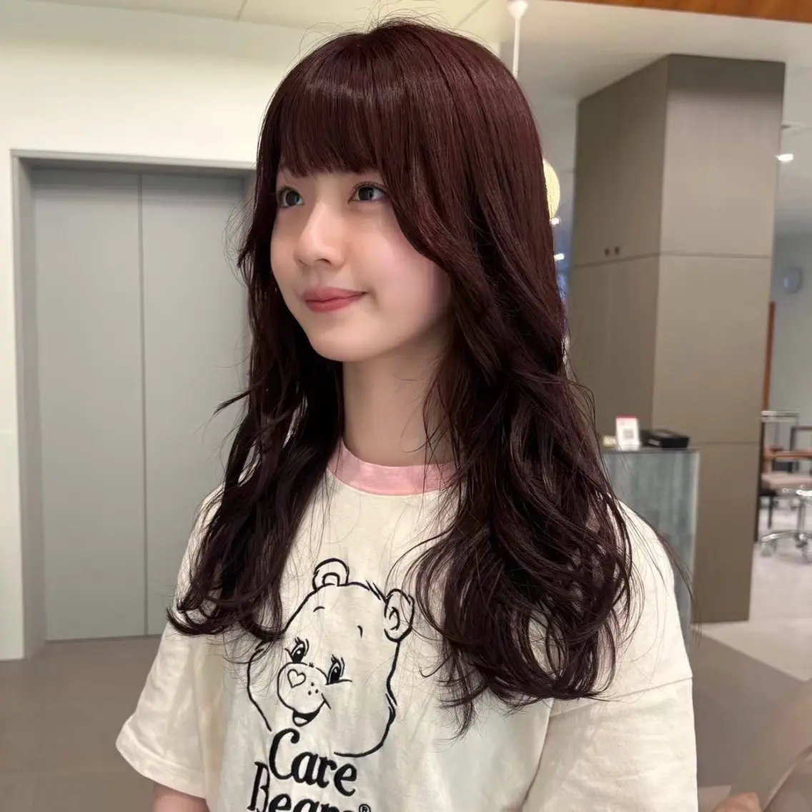 ロング カラー 透明感カラー ピンクカラー カット ヘアカラー トリートメント レイヤー/縮毛矯正/ 暖色/mao🎀のヘアスタイル