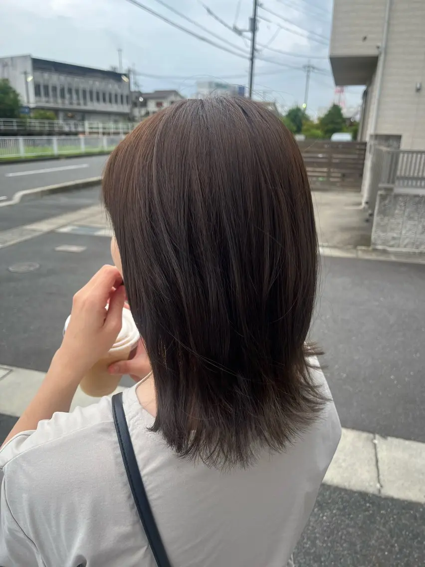 ミディアム カラー ヘアカラー 友滝 真菜美のヘアスタイル
