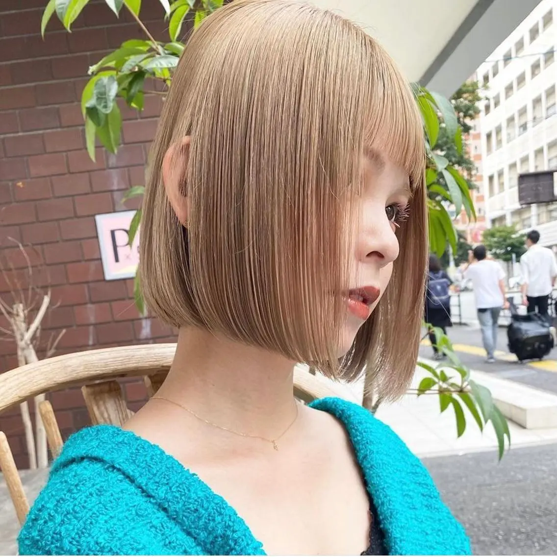 ショート カラー ヘアアレンジ ミストバング ベージュカラー ブリーチ ブロンド ケアブリーチ カット ヘアカラー 福岡似合わせレイヤー /ウルフ/ハイトーンのヘアスタイル