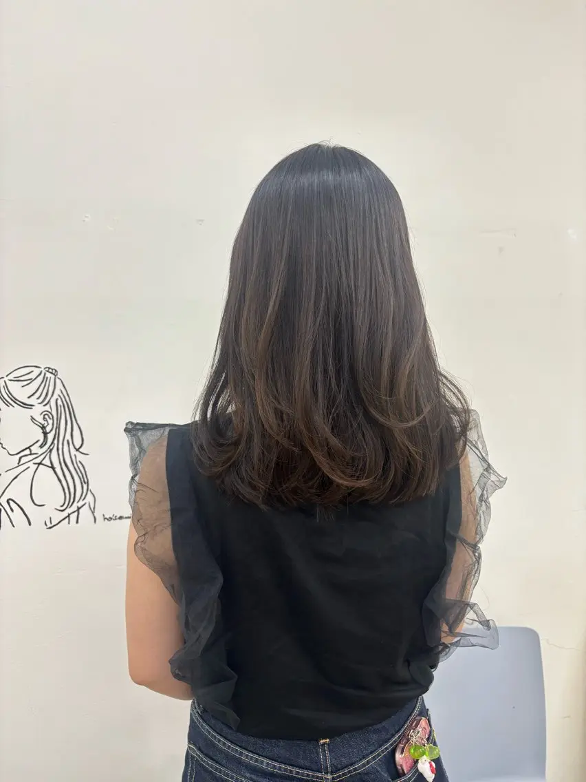 セミロング カラー カット ヘアカラー トリートメント 似合わせ美髪ヘア✨ 天王寺．阿倍野🌈のヘアスタイル