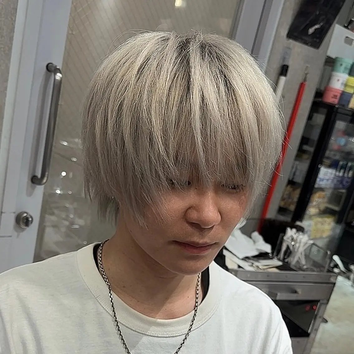 カラー メンズ マッシュ カット ヘアカラー メンズパーマの達人 KAITOのヘアスタイル