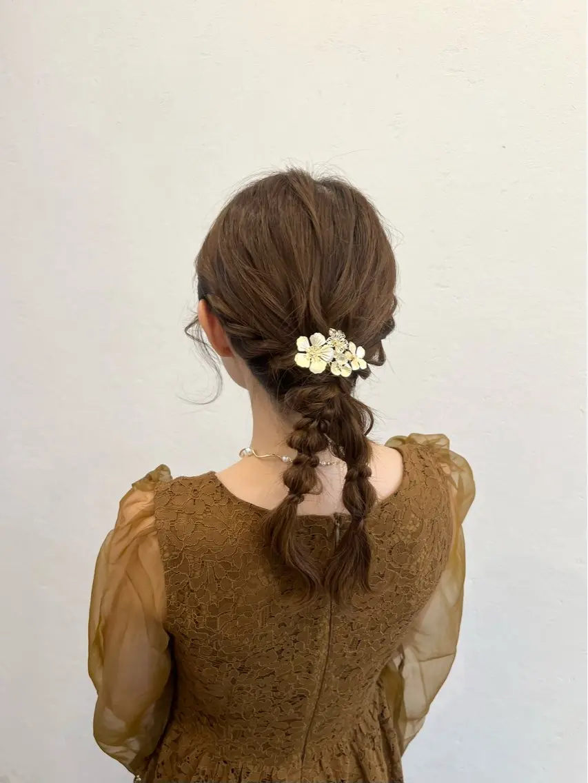 ヘアアレンジ ヘアセット 博多⌇お呼ばれヘア⌇ 透明感カラー⌇菅泉美のヘアスタイル